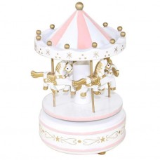 vishine mall-New Wooden Merry-Go-Round Carousel Music Box For Kids Wedding Gift Toy