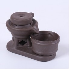 vishine mall-Stone Mill Backflow Ceramic Cone Incense Burner Holder Buddhist Home Office