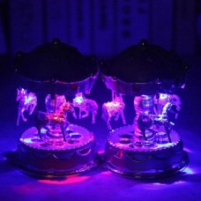vishine mall-Horse Carousel Music Box Toy Light Clockwork Musical Boxes Gifts Beautiful Good