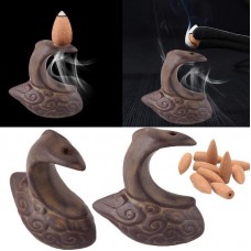 Epoch Incense Burner Ceramics Aromatherapy Smoke Flow Backwards Black Beauty Beautiful