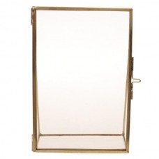 MagiDeal Antique Brass Glass Picture Photo Frame Portrait FreeStand 3.5 x 5 in