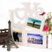 3 in 1 Photo Frame Hollow Love Wooden White Base DIY Picture FrameArt Decor