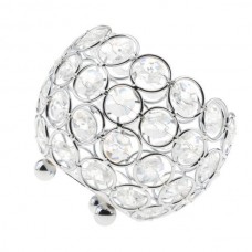 BolehDeals 10cm Crystal Bling Votive Tealight Candle Holder WeddingCenterpiece -Silver