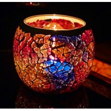 Leegoal Handmade Decorative Glass Tealight Candle Holder CandleLantern Centerpiece for Party Wedding (Mixed Color) (Intl)