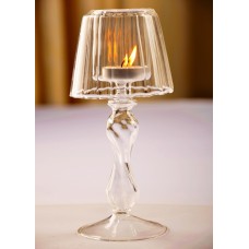 Glass Candlestick Holder - Table Lamp Shape