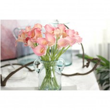 Home Wedding Garden Decor Artificial Fake Flower  Calla lily Bouquet(Pink)