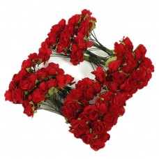 144 X Artificial Paper Red Rose Flower Wedding Craft Decor (Intl)