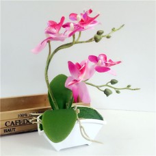 Double Fork branch Butterfly Orchid Plant Bonsai Creative artificial flower bush with pot Bonsais drop shippin sale