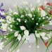 Artificial Mini Lily Silk Flower Simulation Calla Flower BouquetFake Grass Aqua