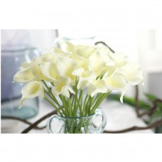 Home Wedding Garden Decor Artificial Fake Flower  Calla lily Bouquet(Off White)