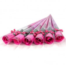 Fang Fang New 5pcs Bath Body Artificial Flower Soap Rose WeddingParty Decor Valentines Gift(Rose Red)